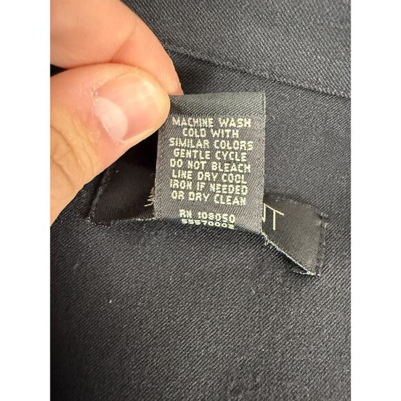 Lane Bryant Plus Size 26/28 Minimalist Snap Button Casual Top Black Long Sleeve - Picture 7 of 8